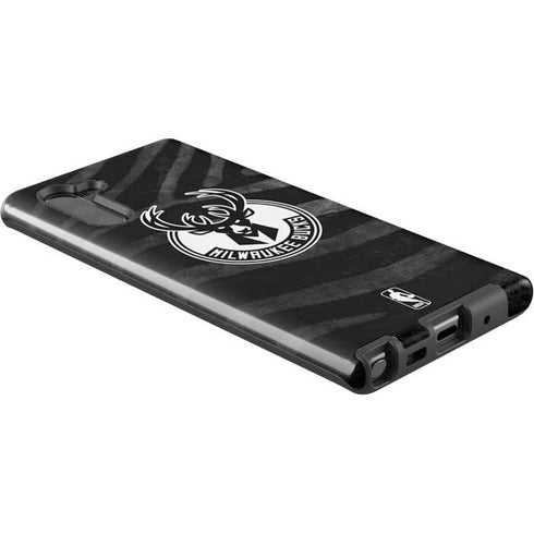 NBA Milwaukee Bucks Animal Print Black Galaxy Note 10 Pro Case