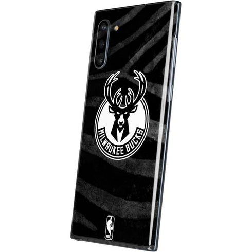 NBA Milwaukee Bucks Animal Print Black Galaxy Note 10 Skin