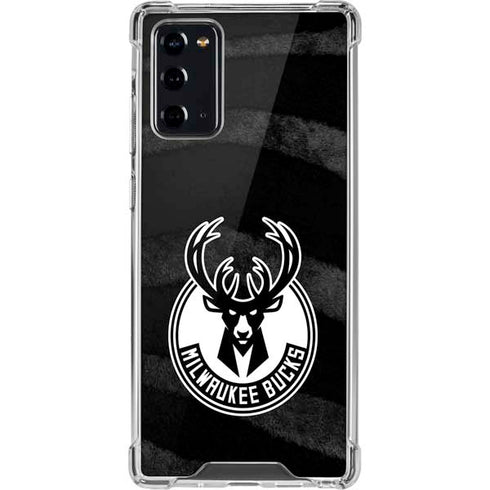 NBA Milwaukee Bucks Animal Print Black Galaxy Note20 5G Clear Case