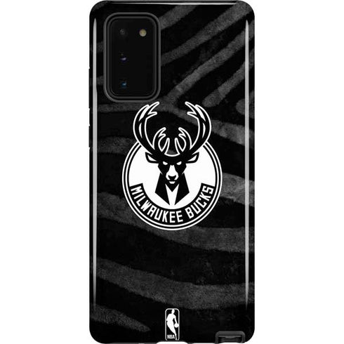 NBA Milwaukee Bucks Animal Print Black Galaxy Note20 5G Pro Case