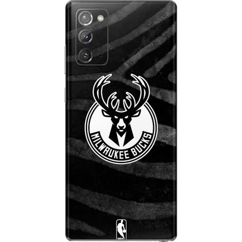 NBA Milwaukee Bucks Animal Print Black Galaxy Note20 5G Skin