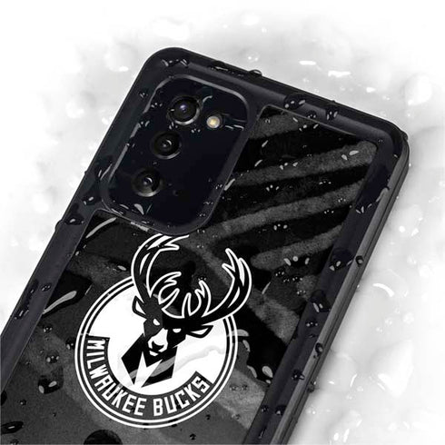 NBA Milwaukee Bucks Animal Print Black Galaxy Note20 5G Waterproof Case