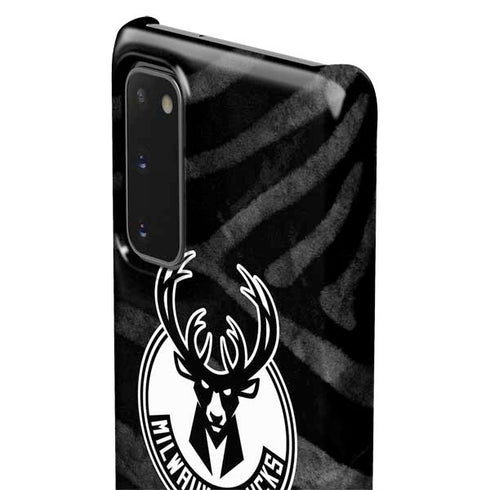 NBA Milwaukee Bucks Animal Print Black Galaxy S20 Lite Case