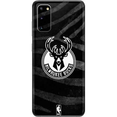 NBA Milwaukee Bucks Animal Print Black Galaxy S20 Skin