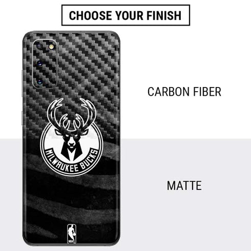 NBA Milwaukee Bucks Animal Print Black Galaxy S20 Skin