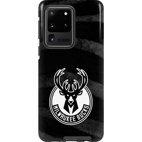 NBA Milwaukee Bucks Animal Print Black Galaxy S20 Ultra 5G Pro Case