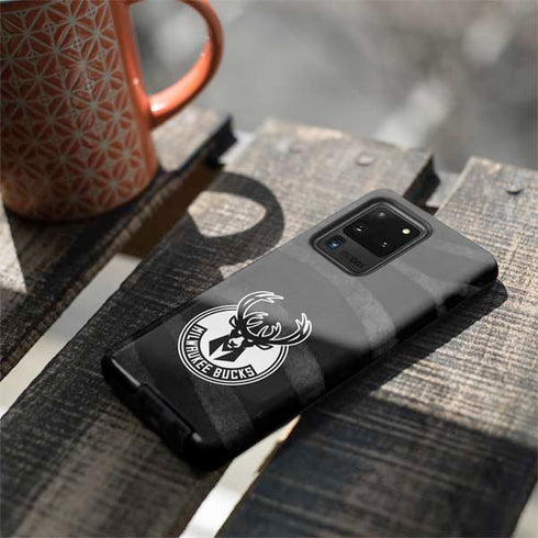 NBA Milwaukee Bucks Animal Print Black Galaxy S20 Ultra 5G Pro Case