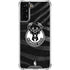 NBA Milwaukee Bucks Animal Print Black Galaxy S21 FE Clear Case