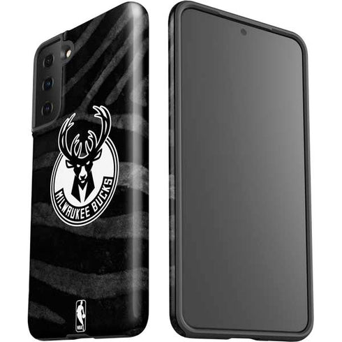 NBA Milwaukee Bucks Animal Print Black Galaxy S21 Plus 5G Pro Case