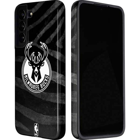 NBA Milwaukee Bucks Animal Print Black Galaxy S22 Pro Case