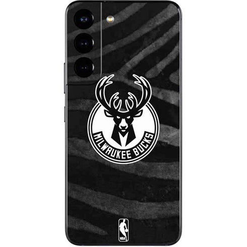 NBA Milwaukee Bucks Animal Print Black Galaxy S22 Skin