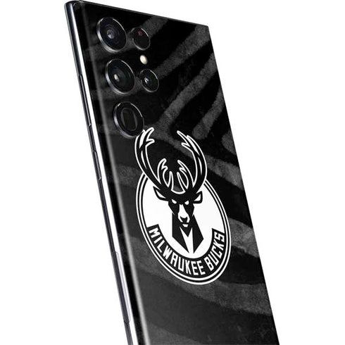 NBA Milwaukee Bucks Animal Print Black Galaxy S22 Ultra Skin