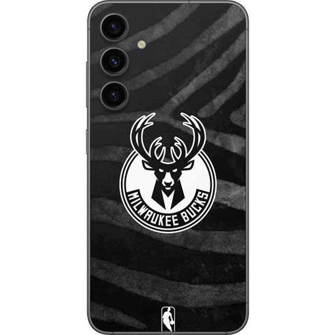 NBA Milwaukee Bucks Animal Print Black Galaxy S23 FE Skin