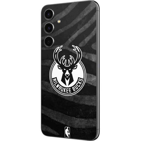 NBA Milwaukee Bucks Animal Print Black Galaxy S23 FE Skin