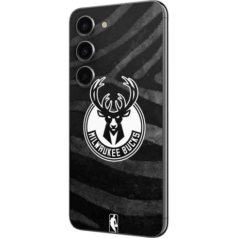 NBA Milwaukee Bucks Animal Print Black Galaxy S23 Skin