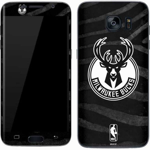 NBA Milwaukee Bucks Animal Print Black Galaxy S7 Skin