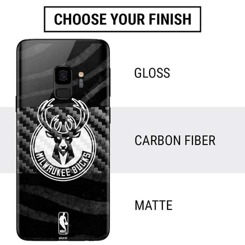 NBA Milwaukee Bucks Animal Print Black Galaxy S9 Skin