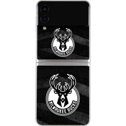 NBA Milwaukee Bucks Animal Print Black Galaxy Z Flip3 5G Skin