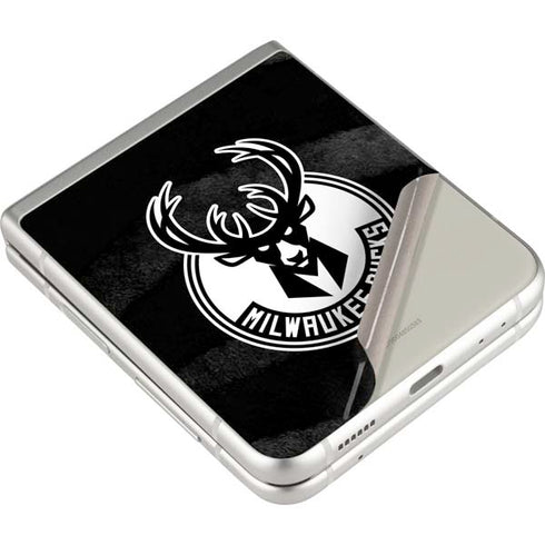 NBA Milwaukee Bucks Animal Print Black Galaxy Z Flip3 5G Skin