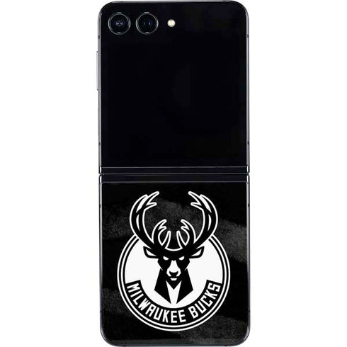 NBA Milwaukee Bucks Animal Print Black Galaxy Z Flip5 5G Skin