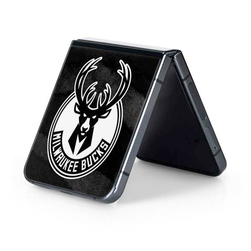 NBA Milwaukee Bucks Animal Print Black Galaxy Z Flip5 5G Skin