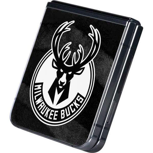 NBA Milwaukee Bucks Animal Print Black Galaxy Z Flip5 5G Skin