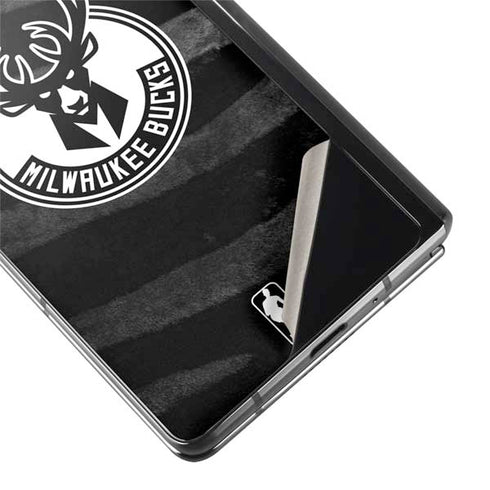 NBA Milwaukee Bucks Animal Print Black Galaxy Z Fold2 5G Skin