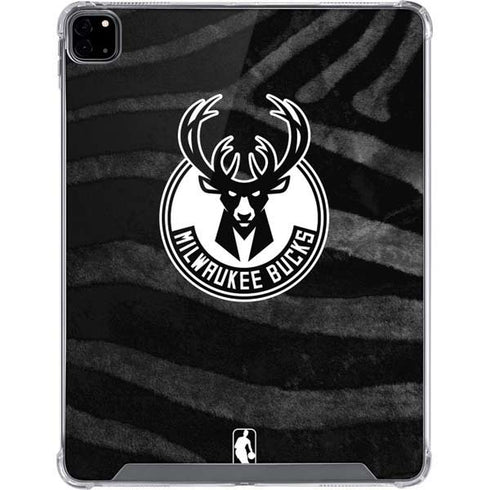 NBA Milwaukee Bucks Animal Print Black iPad Pro 12.9in (2020) Clear Case