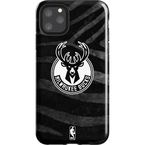 NBA Milwaukee Bucks Animal Print Black iPhone 11 Pro Max Impact Case