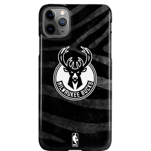 NBA Milwaukee Bucks Animal Print Black iPhone 11 Pro Max Lite Case