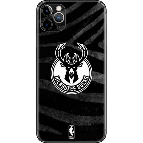 NBA Milwaukee Bucks Animal Print Black iPhone 11 Pro Max Skin