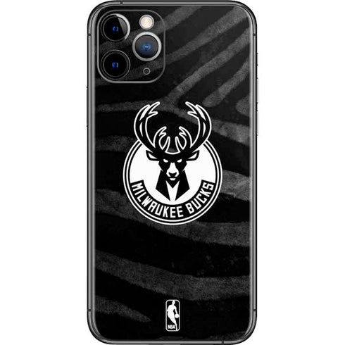 NBA Milwaukee Bucks Animal Print Black iPhone 11 Pro Skin