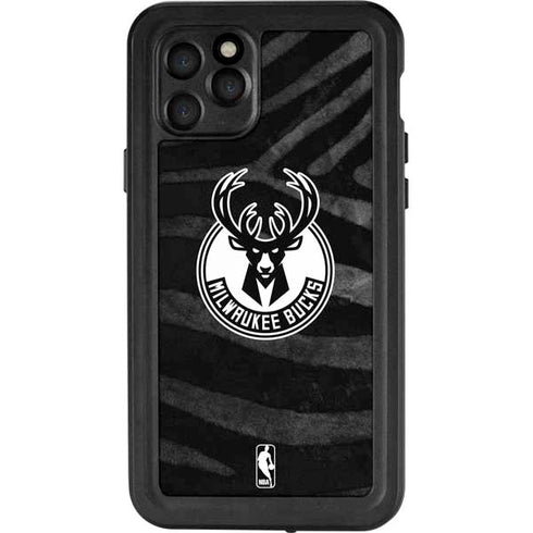 NBA Milwaukee Bucks Animal Print Black iPhone 11 Pro Waterproof Case