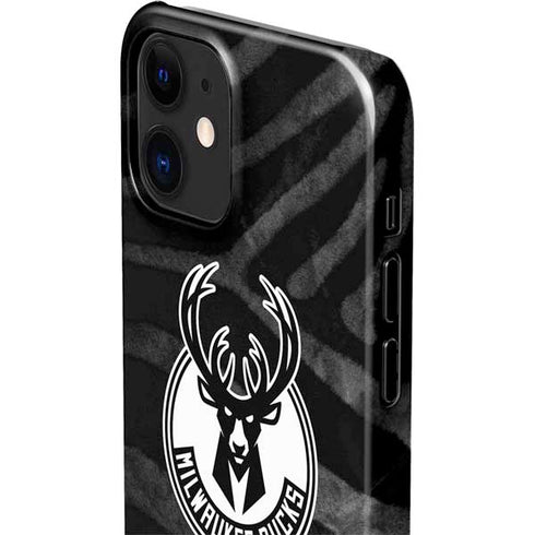 NBA Milwaukee Bucks Animal Print Black iPhone 12 Mini Lite Case
