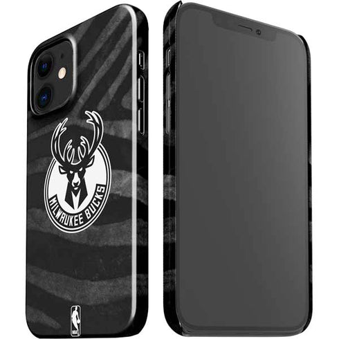 NBA Milwaukee Bucks Animal Print Black iPhone 12 Mini Lite Case
