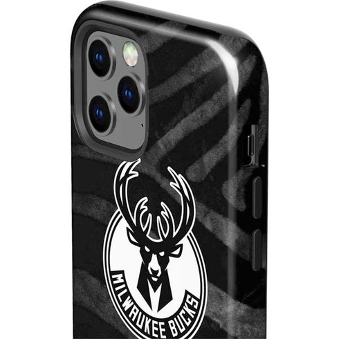 NBA Milwaukee Bucks Animal Print Black iPhone 12 Pro Impact Case
