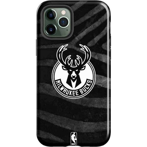 NBA Milwaukee Bucks Animal Print Black iPhone 12 Pro Max Impact Case