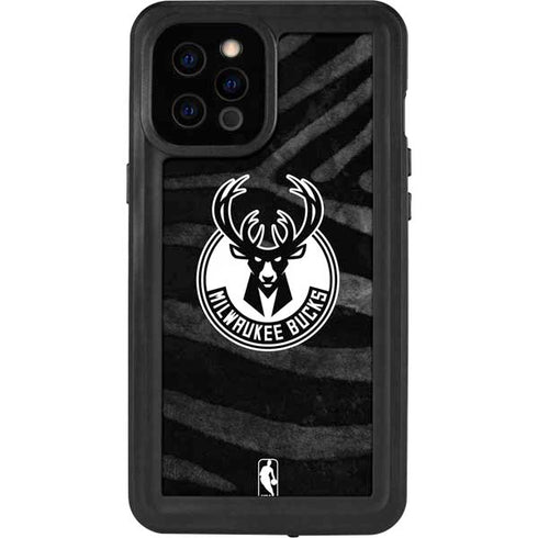 NBA Milwaukee Bucks Animal Print Black iPhone 12 Pro Max Waterproof Case