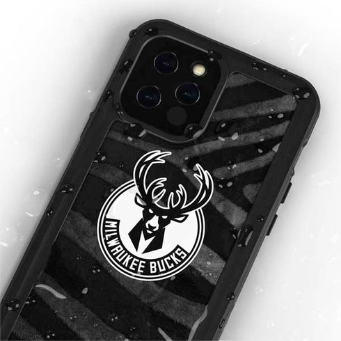 NBA Milwaukee Bucks Animal Print Black iPhone 12 Pro Waterproof Case