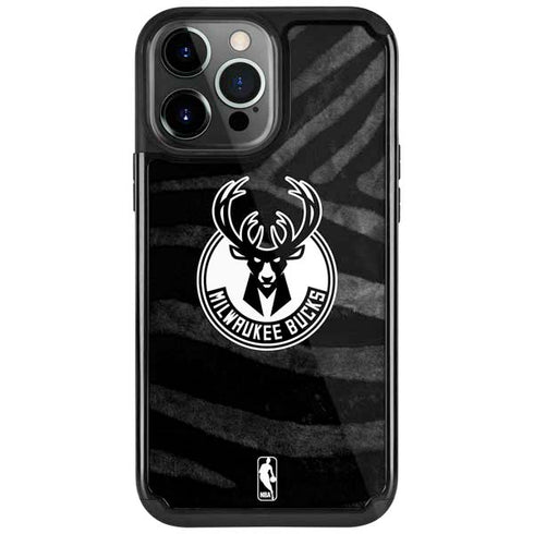 NBA Milwaukee Bucks Animal Print Black iPhone 13 Pro Cargo Case
