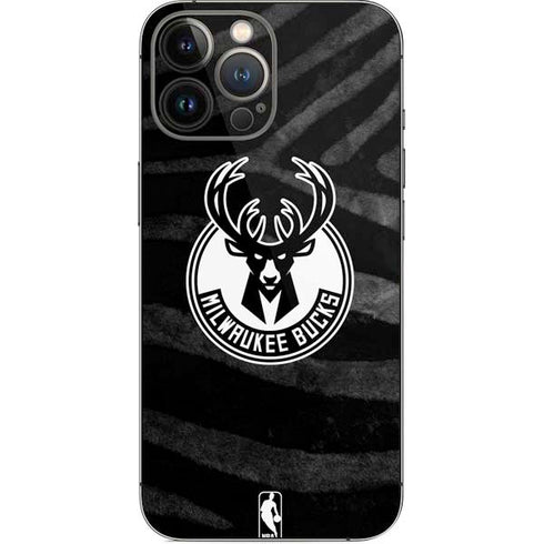 NBA Milwaukee Bucks Animal Print Black iPhone 14 Pro Max Skin