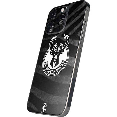 NBA Milwaukee Bucks Animal Print Black iPhone 14 Pro Max Skin