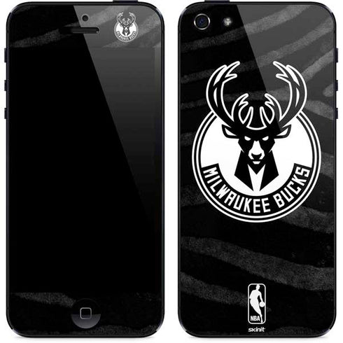 NBA Milwaukee Bucks Animal Print Black iPhone 5/5s/5SE Skin
