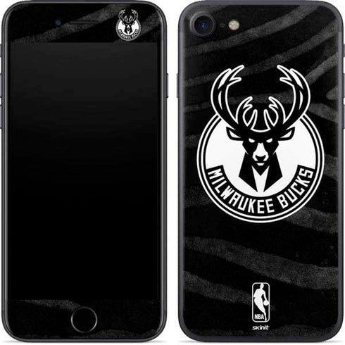 NBA Milwaukee Bucks Animal Print Black iPhone 7 Skin