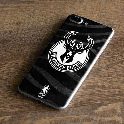 NBA Milwaukee Bucks Animal Print Black iPhone 8 Plus Skin
