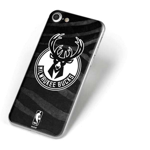 NBA Milwaukee Bucks Animal Print Black iPhone 8 Skin