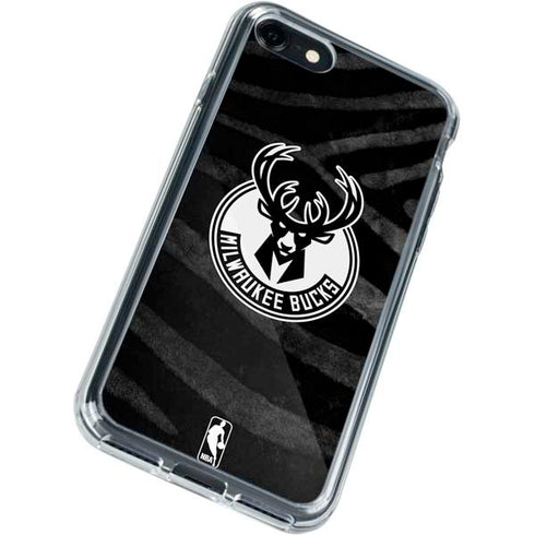 NBA Milwaukee Bucks Animal Print Black iPhone SE (2nd & 3rd Gen) Clear Case