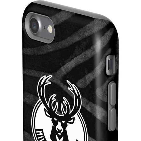 NBA Milwaukee Bucks Animal Print Black iPhone SE (2nd & 3rd Gen) Pro Case