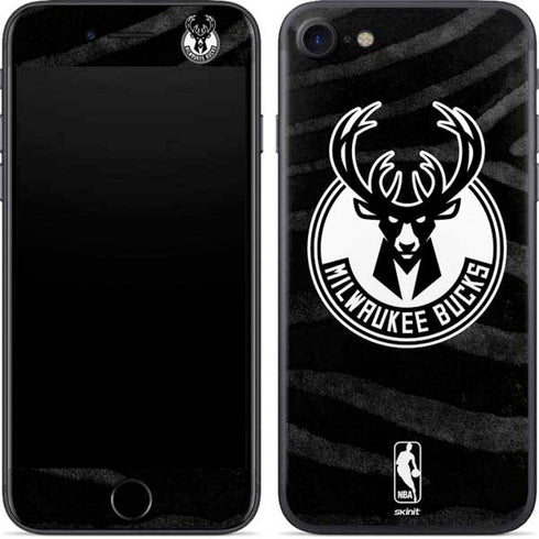 NBA Milwaukee Bucks Animal Print Black iPhone SE (2nd & 3rd Gen) Skin