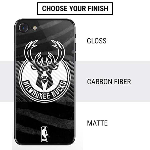 NBA Milwaukee Bucks Animal Print Black iPhone SE (2nd & 3rd Gen) Skin